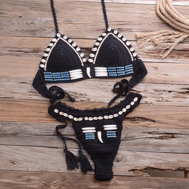 Sexy Shell Beaded Bikinis Set