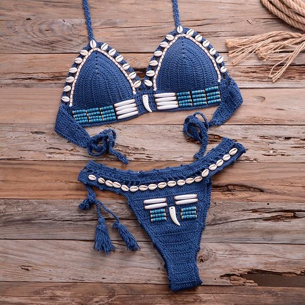 Sexy Shell Beaded Bikinis Set