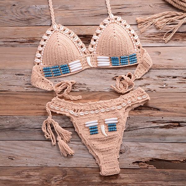 Sexy Shell Beaded Bikinis Set