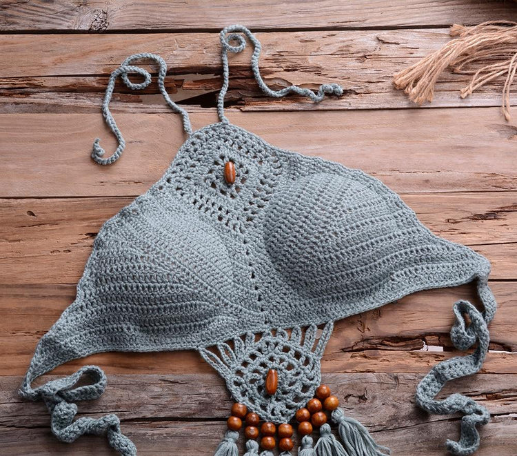 Sexy Halter Tie Knitting Bikini